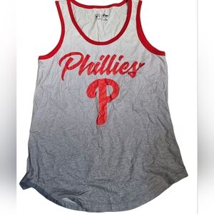 Majestic Red and Gray Phillies Tank Top